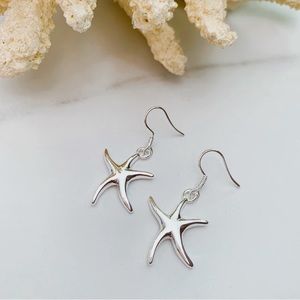 New 925 silver starfish earrings